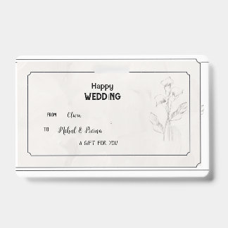 Tarjeta De Identificación Elegante etiqueta de regalo de Boda beige