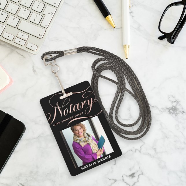 Tarjeta De Identificación Elegante foto rosa dorado Agente de préstamos Nota (Subido por el creador)