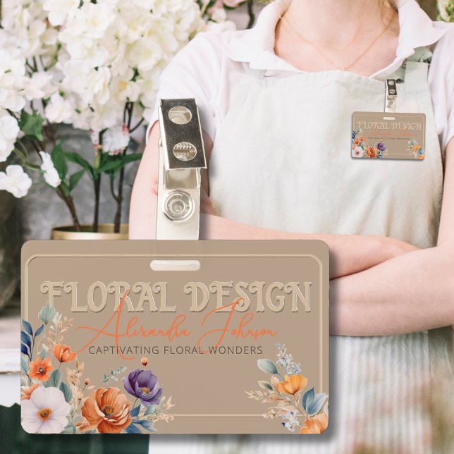 Tarjeta De Identificación Elegante Grabado en relieve Rústico de Diseño Flor (Subido por el creador)