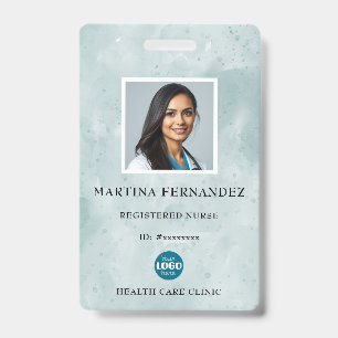 Tarjeta De Identificación Elegante ID de enfermera registrada con acuarela v