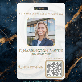 Tarjeta De Identificación Elegante ID de Foto/Código QR de Contacto de Realt