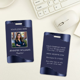 Tarjeta De Identificación Elegante insignia de empresa con foto de empleado 