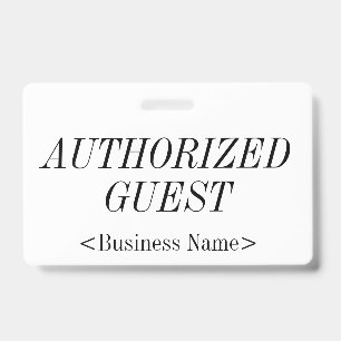 Tarjeta De Identificación Elegante insignia de "INVITADO AUTORIZADO"