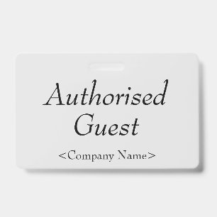 Tarjeta De Identificación Elegante insignia de "Invitado Autorizado"