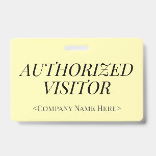 Tarjeta De Identificación Elegante insignia de "VISITANTE AUTORIZADO"