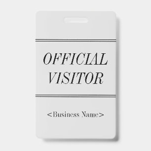 Tarjeta De Identificación Elegante insignia de "VISITANTE OFICIAL"