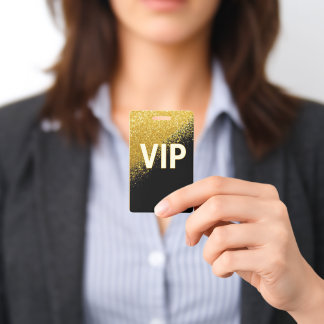 Tarjeta De Identificación Elegante insignia VIP de oro negro