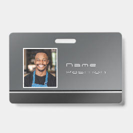 Tarjeta De Identificación Elegante Moderno Negocio Plata Negro