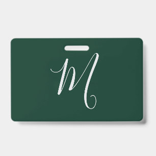 Tarjeta De Identificación Elegante Moderno Plano Nombre Propio Monograma Ver