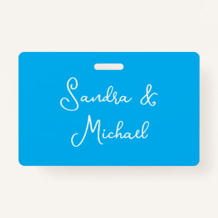 Tarjeta De Identificación Elegante Personalizado personalizado azul de Azure