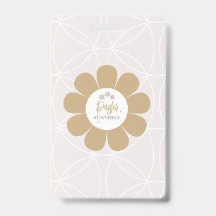 Tarjeta De Identificación Elegante Retro Rosa Rubor Empresarial