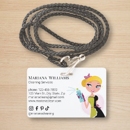 Tarjeta De Identificación elegante servicio mínimo de limpieza de medios soc