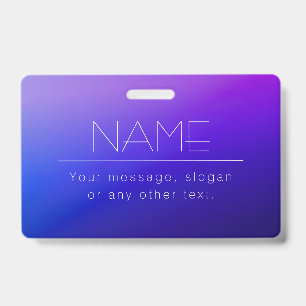 Tarjeta De Identificación Elegante texto editable y color morado moderno des