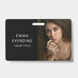 Tarjeta De Identificación Elegante título de nombre de foto 