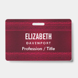 Tarjeta De Identificación Elegante y elegante fondo rojo