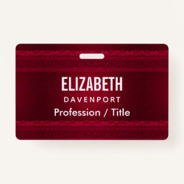 Tarjeta De Identificación Elegante y elegante fondo rojo