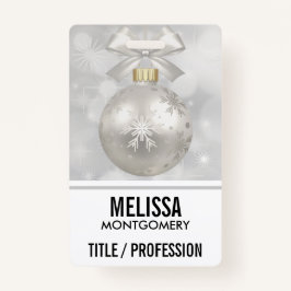Tarjeta De Identificación Elegantes Navidades plateados bailan sobre las luc