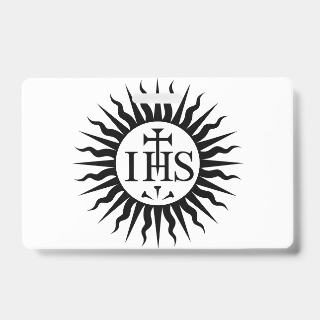 Tarjeta De Identificación Emblema de la Compañía de Jesús Monograma (Parte frontal)