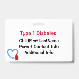 Tarjeta De Identificación Emergencia Médica Conciencia sobre la Diabetes