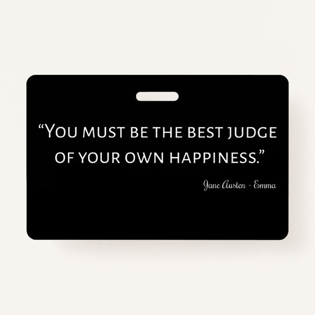 Tarjeta De Identificación Emma De Jane Austen Cita I (Anverso)