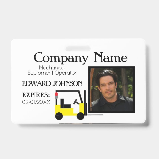 Tarjeta De Identificación Empleado 2 de Forklift Company (Parte frontal)
