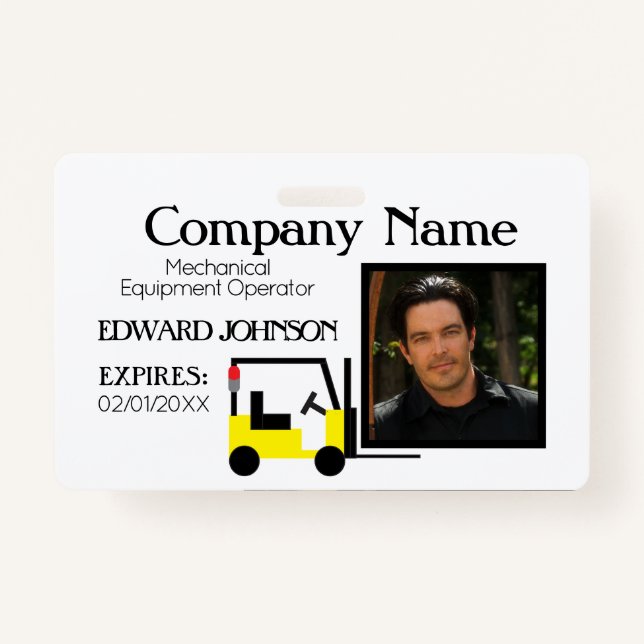 Tarjeta De Identificación Empleado 2 de Forklift Company (Anverso)