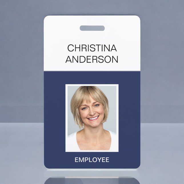 Tarjeta De Identificación Empleado azul de la Marina - Nombre foto trabajo c (Subido por el creador)