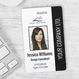 Tarjeta De Identificación Empleado corporativo moderno personalizado con ide