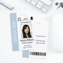 Empleado corporativo personalizado Dusty Blue ID