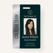 Empleado corporativo personalizado Silver Green ID