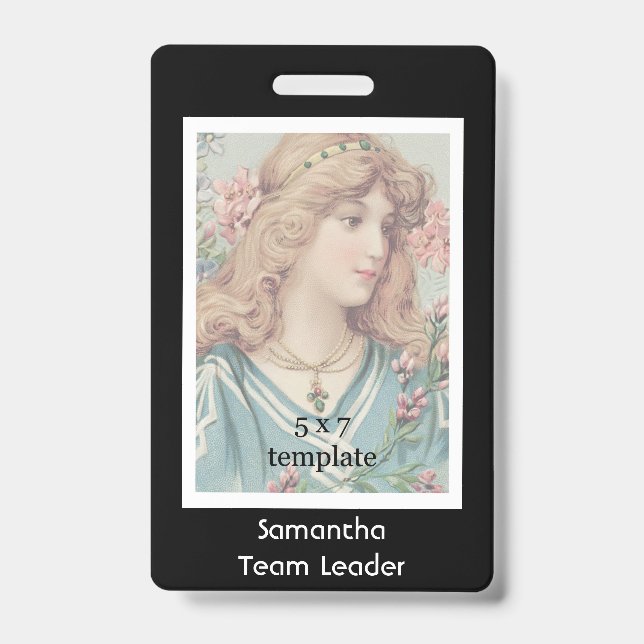 Tarjeta De Identificación Empleado de Foto Clásica Negra (Parte frontal)