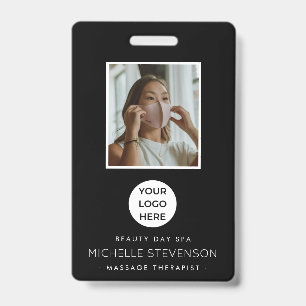 Tarjeta De Identificación Empleado de Foto con Estilo Negro
