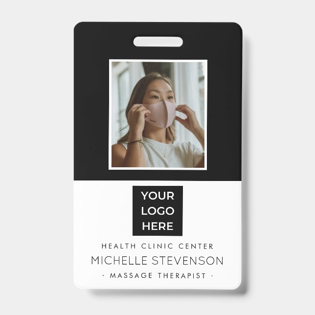 Tarjeta De Identificación Empleado de Foto Elegante (Parte frontal)