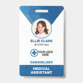 Tarjeta De Identificación Empleado de Hospital Personalizado, Logotipo y ID