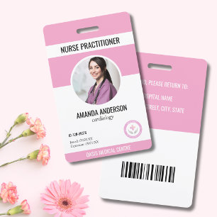 Tarjeta De Identificación Empleado de ID Médica de Hospital Código de barras