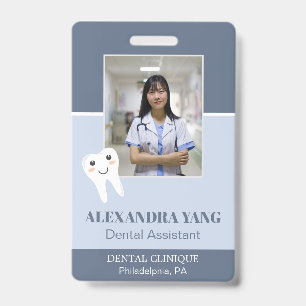 Tarjeta De Identificación empleado de la consulta del dentista, foto de asis