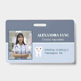 Tarjeta De Identificación empleado de la consulta del dentista, foto de asis