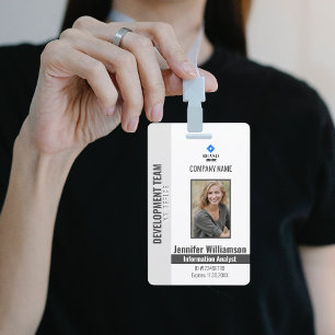 Tarjeta De Identificación Empleado de la empresa de fotografía con código QR