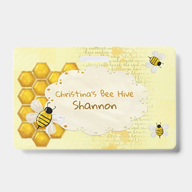 Tarjeta De Identificación Empleado de negocio de Honey Comb 3D Whimsey (Anverso)