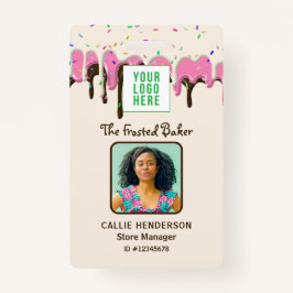 Tarjeta De Identificación Empleado de negocios con el logotipo de pastelería