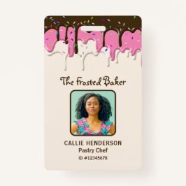 Tarjeta De Identificación Empleado de negocios de pastelería Frosting