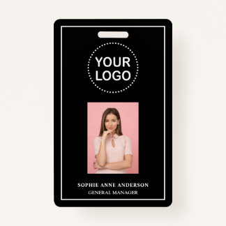 Tarjeta De Identificación Empleado de negocios moderno de código QR Minimali