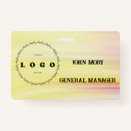 Tarjeta De Identificación empleado de título de nombre personalizado moderno