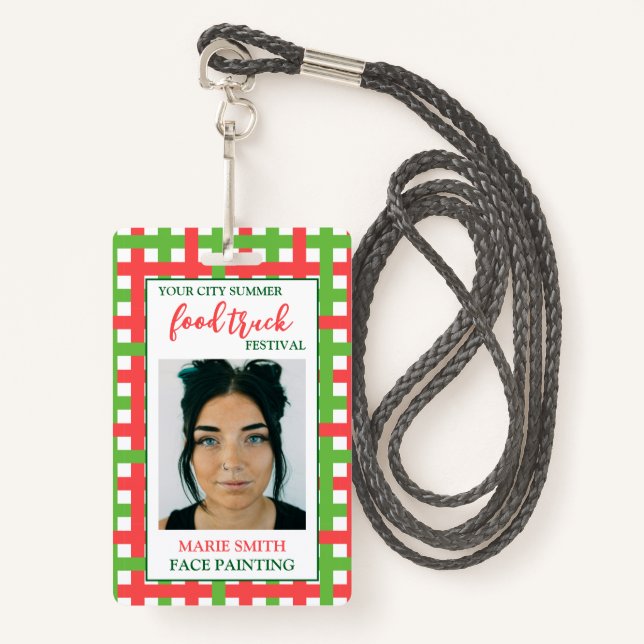 Tarjeta De Identificación Empleado fotográfico del Festival de Camión de Ver (Anverso son cordón)