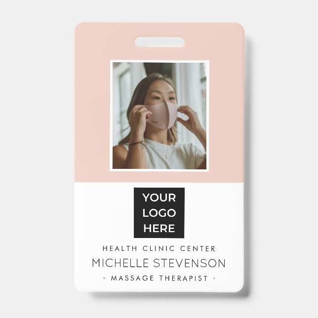 Tarjeta De Identificación Empleado fotográfico moderno (Parte frontal)