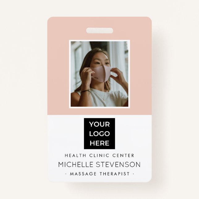 Tarjeta De Identificación Empleado fotográfico moderno (Anverso)