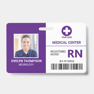 Tarjeta De Identificación Empleado Médico del Hospital Enfermera Registrada 