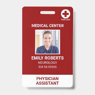 Tarjeta De Identificación Empleado médico del hospital - Médica de enfermerí