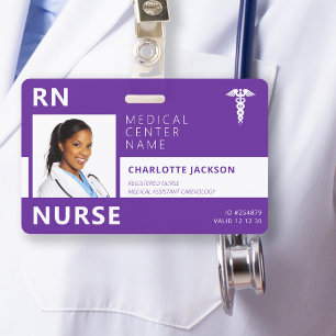 Tarjeta De Identificación Empleado médico del hospital RN identificación con
