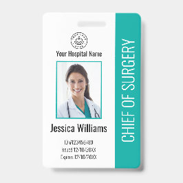 Tarjeta De Identificación Empleado médico personalizado Foto de identificaci